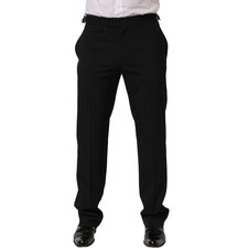 DOLCE & GABBANA Pants Black Tapered Leg Men Dress Trouser IT48/W34/M RRP 1280usd