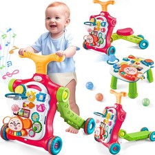 Baby Walker, 5 in 1 Push Walker, Baby Walking Walkers Push Toy for Girls, Gir...