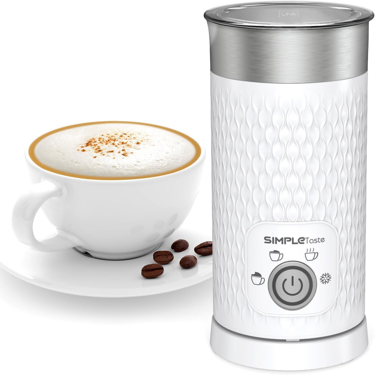 Schiumatore Latte Elettrico 4 in 1 Automatico per Schiuma Calda e Fredda