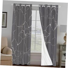 Gray Blackout Curtains 52"W x 84"L Pack of 2 Gray Blackout Window Curtains