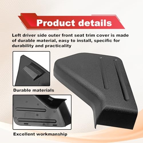 Left Front Driver Seat Trim Cover Panel Compatible with 2009-2014 F-150 Crew - Picture 4 of 8