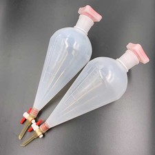 Chemistry Laboratory Plastic Separating Funnel Set, PTFE Stopcock, 125-1000ml