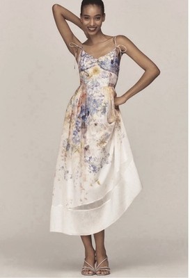 Anthropologie En Saison Taylorann Midi Dress sz Medium M Neutral Pattern