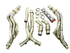 OBX Stainless 07-09 Mercedes E63 CLS63 CLK63 L Tube Manifold w 3" X-Pipe Exhaust