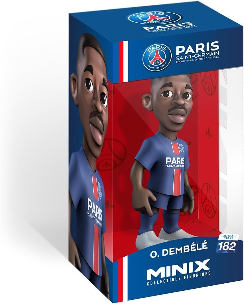 Figurine PSG Dembélé N°182 statuette plastique robuste sans décoloration