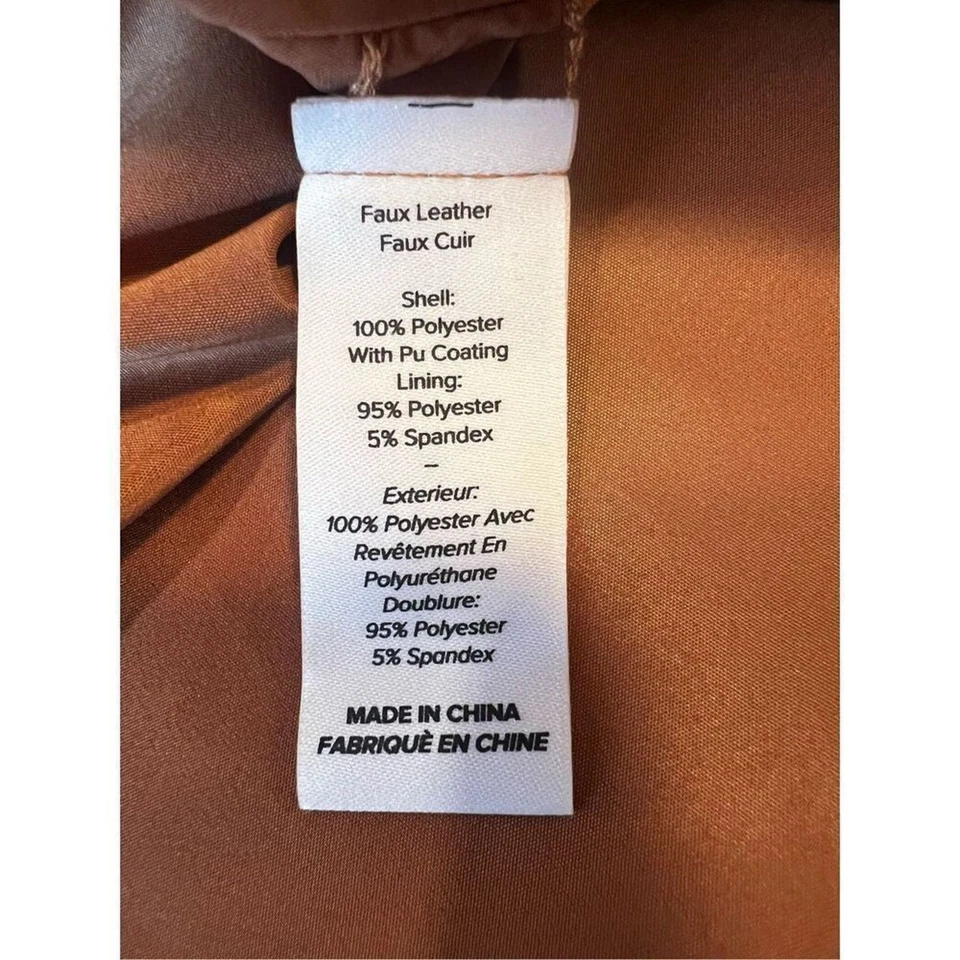 Chaqueta Blazer Cinq à Sept Para Mujer Marrón Imitación Cuero Manga Ajustada Talla 2 Nueva Sin Etiquetas Foto 3 de 4