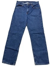 Red Kap Mens Work Jeans 32x31 Straight Leg 100% Cotton Denim Blue Medium Wash