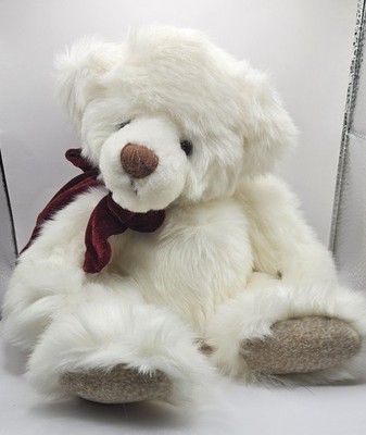 RUSS Ribbons Bear Bears From The Past 10'' Tall White Plush Bear W TAG Vintage