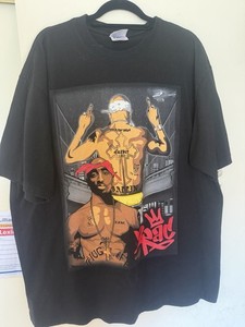 Shaka Wear 2Pac Rap & Hip Hop Graphic Black T-Shirt Music Tee Size 2XL