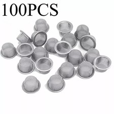100Pcs Crystal Tobacco Smoking Pipe Metal Filter Screen Steel Mesh Concave Bowl
