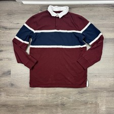 Goodfellow  Co Rugby Polo Shirt Men  s Medium Red  Blue Preppy Oarsman Classic