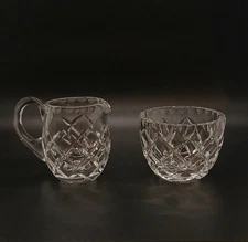 Vintage Cut Crystal Creamer and Open Sugar Bowl Set