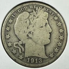 1913-D 50C Barber Half Dollar (90308)