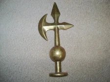 Vtg Brass Navy Maritime Halberd Flag Pole Topper / Finial 10 Inches
