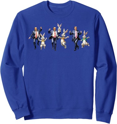 Funny Trump Dance Make Easter Great Again Bunny Unisex Crewneck Sweatshirt