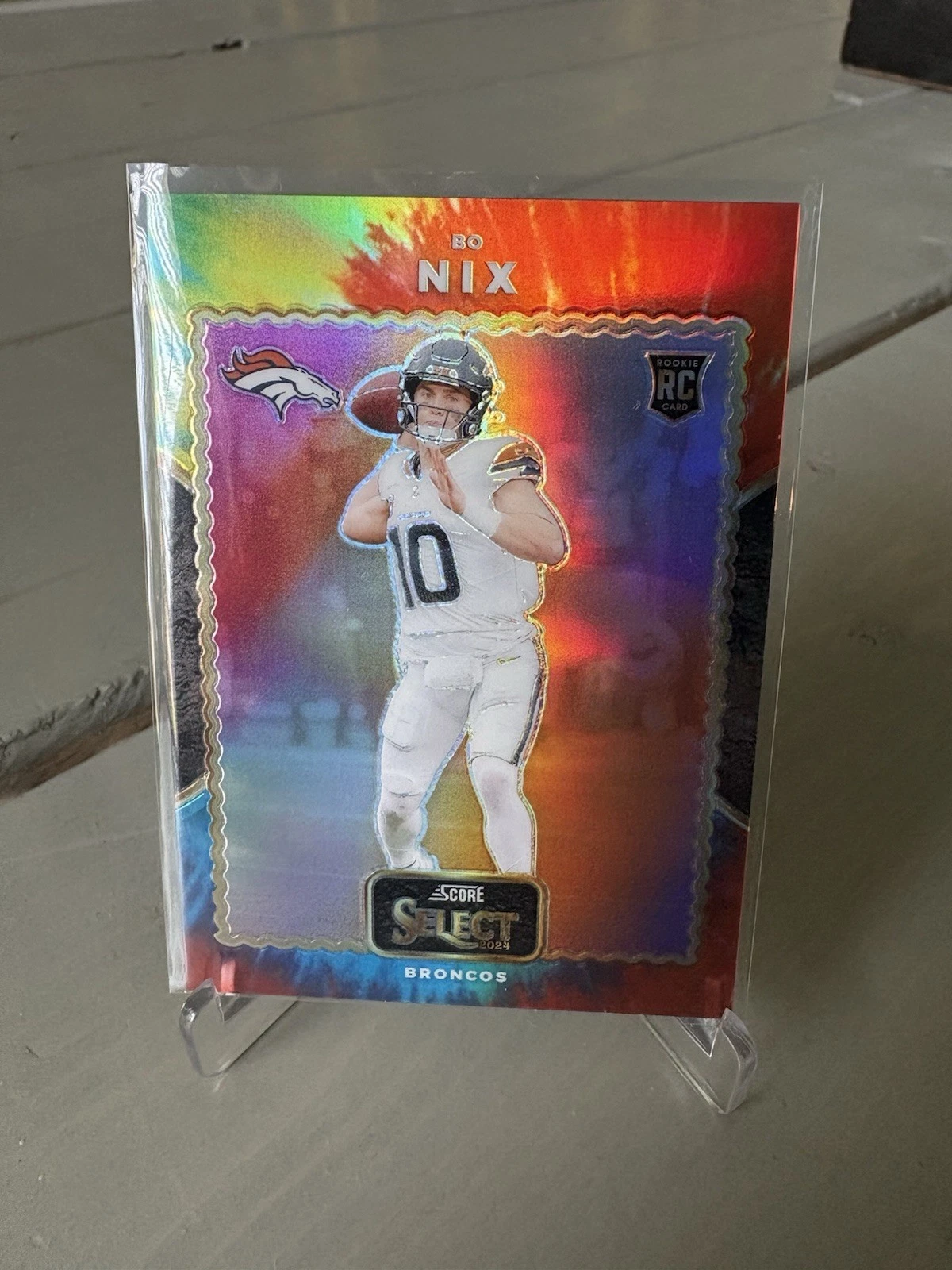 2024 Panini Select Football Score Select Throwback RC Bo Nix Tie Dye /25