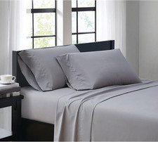 Everyday Sheet Set Grey Polyester 3-Piece Twin XL Sheet Set, Solid Color Themed,
