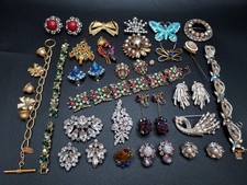 Job Lot of Vintage Designer Rhinestone Jewelry for Repair, Wear or Repurposing