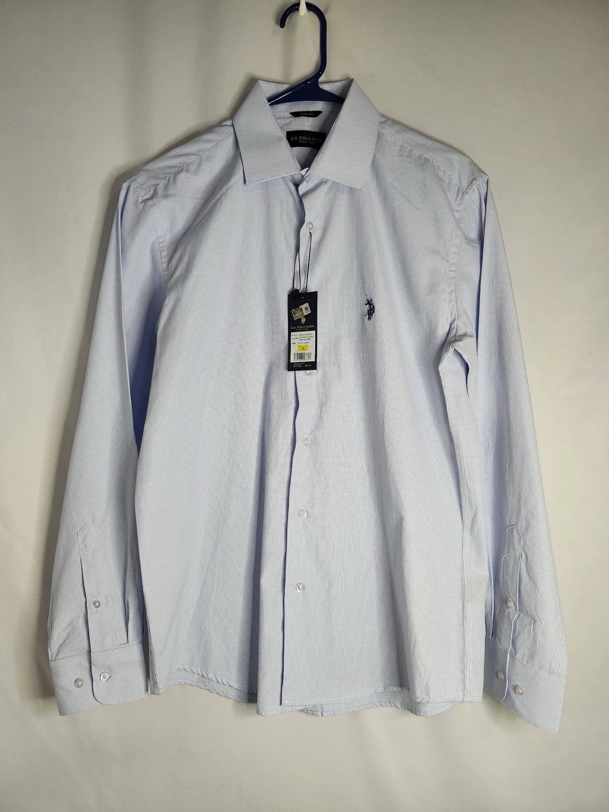 US POLO ASSN LS Shirt/Button-Men’s Sz M-15-15.5-32/33-Slim Fit-NWT