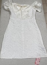 SHEIN Mod Retro Fun White Dress Extra Small Size 2 Perfect For A Bridal Shower ￼