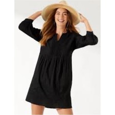 Tommy Bahama NWT St. Lucia Split Neck Dress Black Size Small