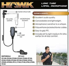Tactical Ear Gadgets™ HAWK LAPEL MIC for Motorola XTS Police Radios (Complete)