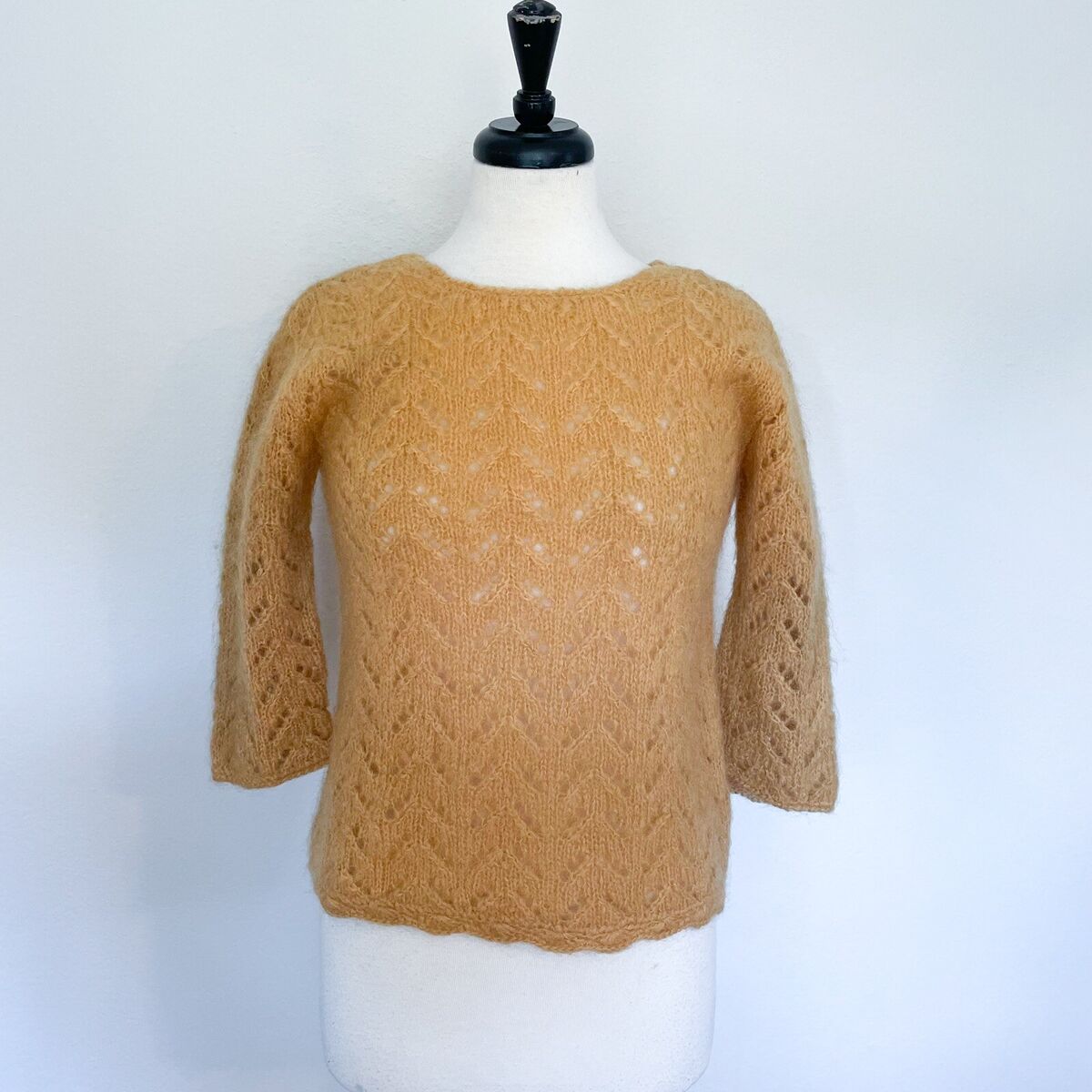 Vintage Original Mohair Camel Tan Knit Pullover Women's Vintage Original Mohair Camel Tan Knit Pullover Women's