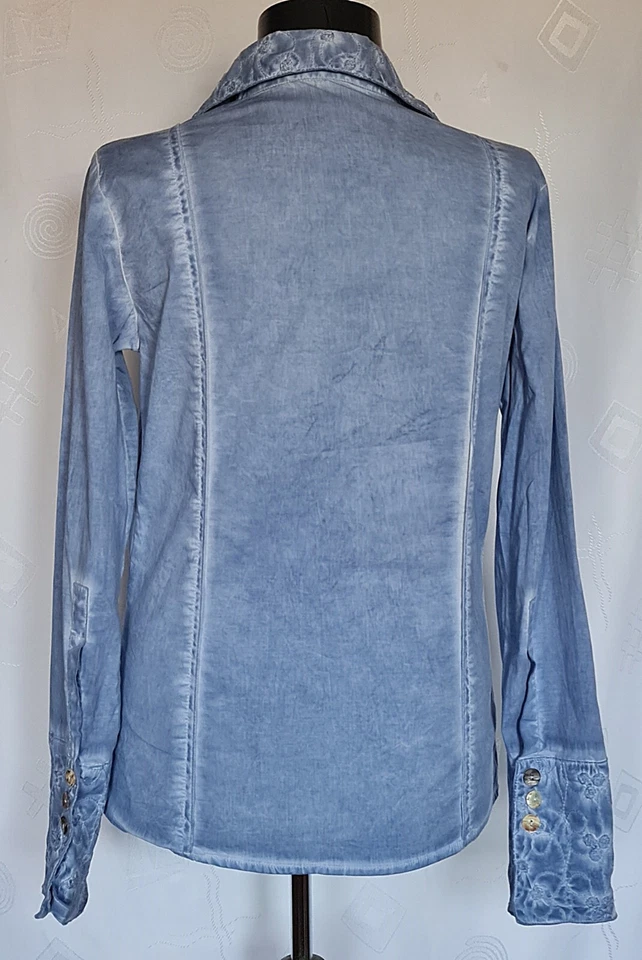 BLUSA ITALIA - BOTTEGA ELISA CAVALETTI BORDADO RAYAS AZUL MUJER:US 8/EU36 Foto 3 de 4