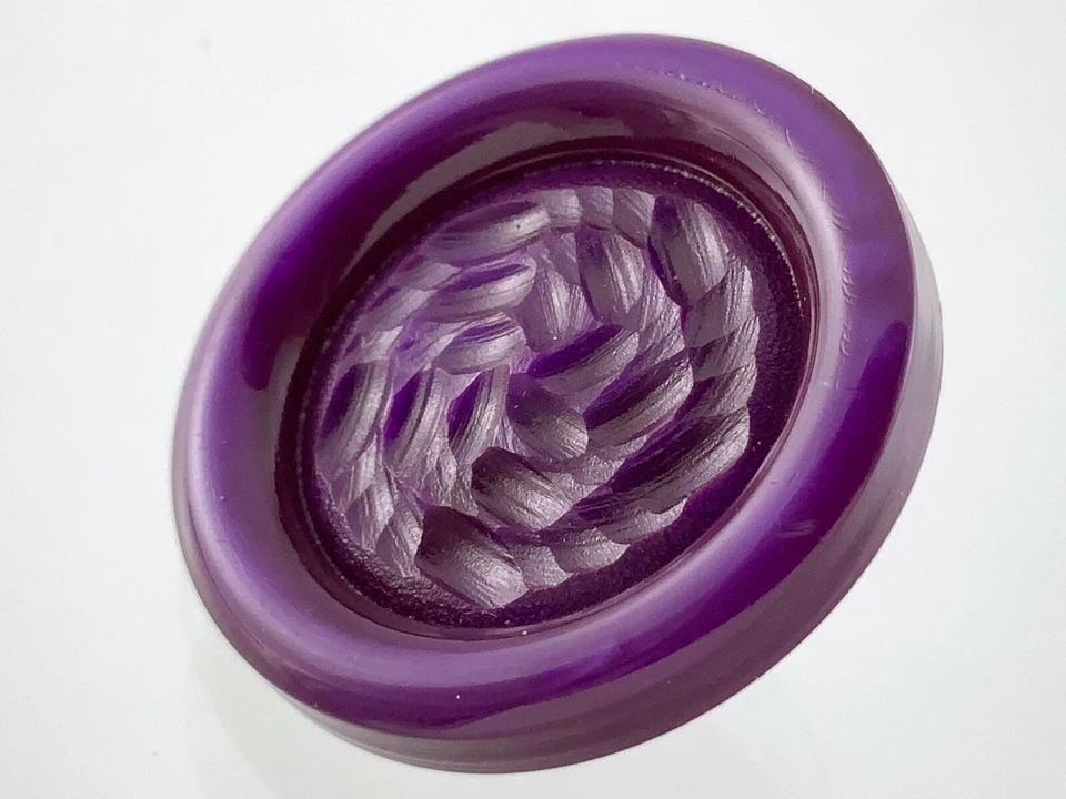 Vintage Molded Plastic Purple Garment Button .9in Set of 2 Spiral Pattern 198B - Image 3 of 4