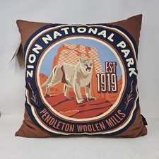 NEW Pendleton Woolen Mills Zion National Park Embroidered Pillow - 20"x20"