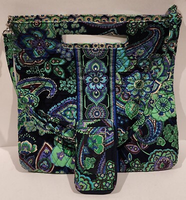 Vera Bradley Square Tote Handbag Blue Rhapsody Retired Pattern W/ Match Wallet