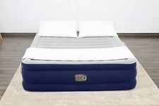 ROOMY COMFY 15" QUEEN AIR MATTRESS BED with BUILT-IN PUMP - NEW & SHIPS FREE!