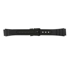Genuine Casio 10421384 black rubber strap W-202-1AV. 18 mm