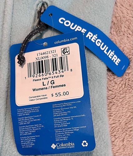NEW Women's Columbia Zip-Front Fleece Falls Jacket Size Large NWT MSRP $55 - 第 5/7 張圖片