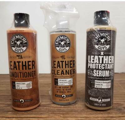 Chemical Guys Leder-Kit - komplett - Reiniger, Conditioner, Schutz 3 x 16oz