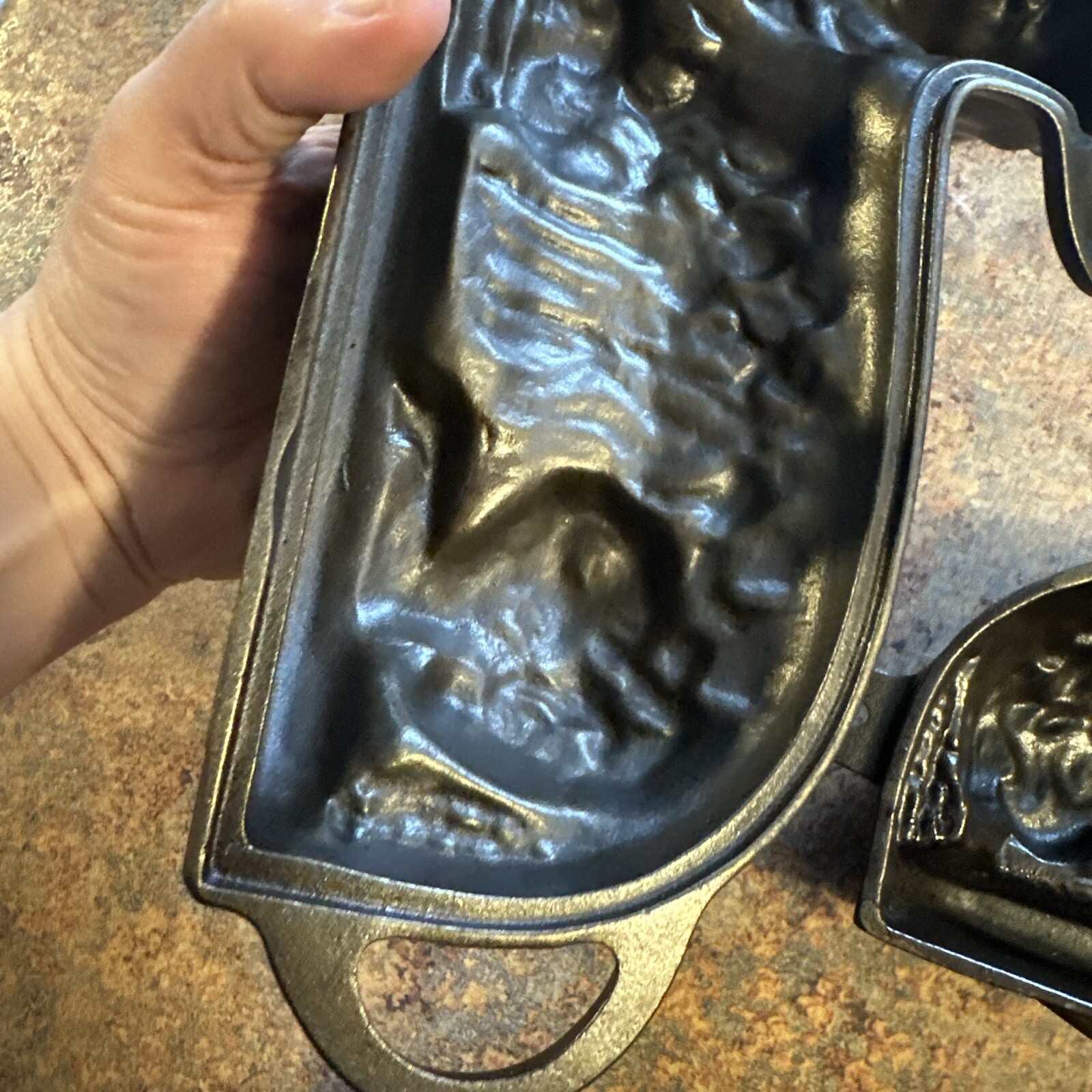 Vtg Griswold Large Cast Iron Easter Lamb Cake Mold 2 Piece No 866 921