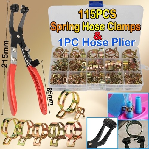 115Pcs 622mm Fuel Line Hose Spring Clip Water Pipe Air Tube Clamps