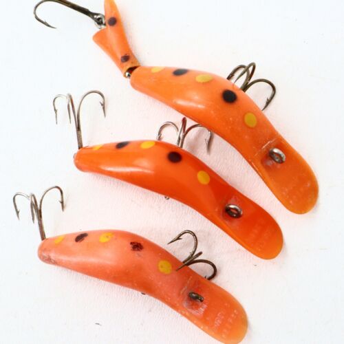 3 Brooks Reefer Lures Orange Black Yellow Spotted Jointed                    009 - Picture 1 of 10