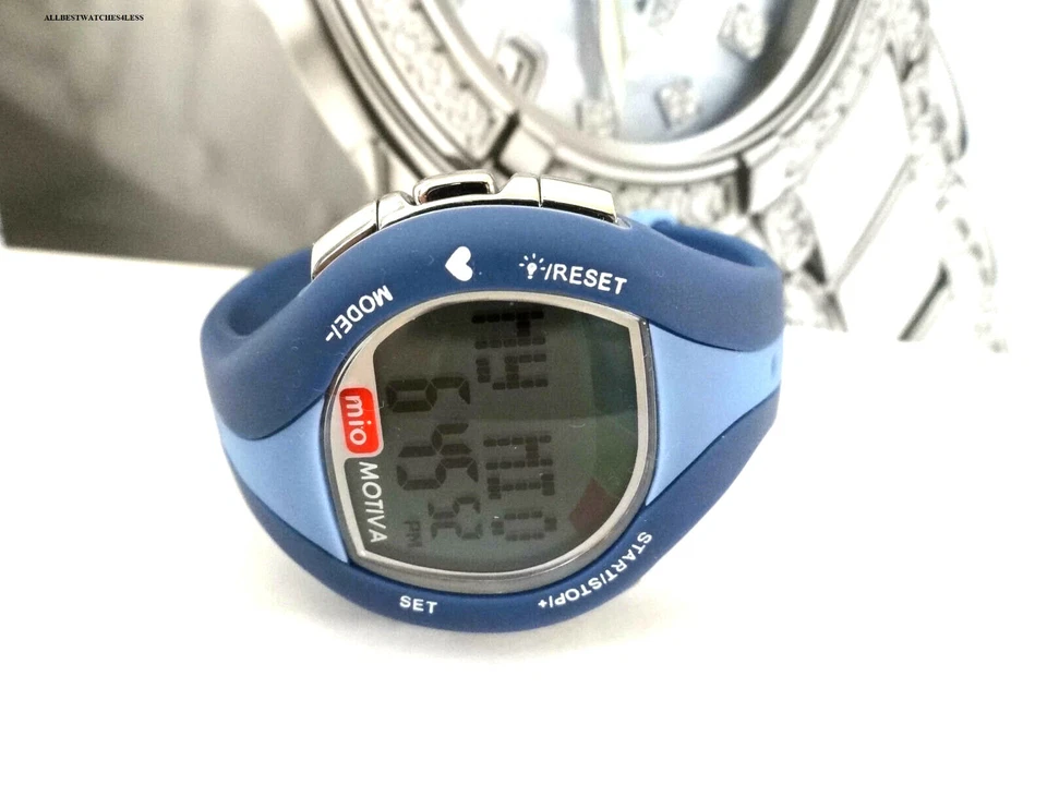 Reloj deportivo MIO Motiva monitor de calorías de ritmo cardíaco banda azul claro/oscuro Foto 2 de 4