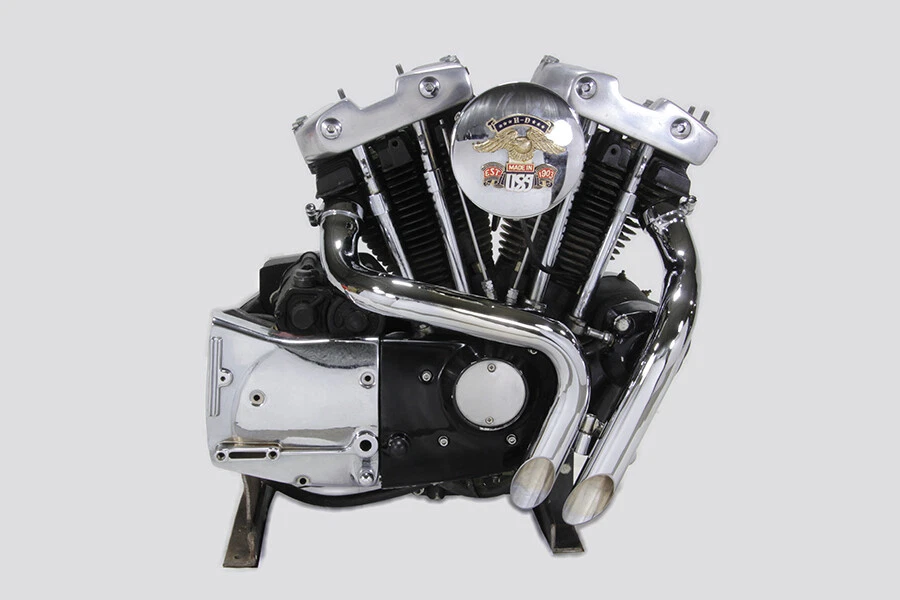 Conjunto de cabeçalho de exaustão Ironhead LAF cromado compatível com Harley Davidson - Imagem 2 de 4