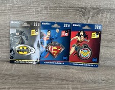 Lot of 3 DC Emtec 32GB USB Flash Drive Batman, Wonder Woman, Superman