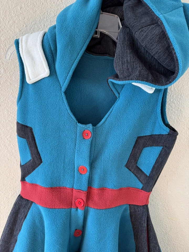 Vestido Kigurumi Kigurumi inspirado en Deku Midoriya My Hero Academia hecho a mano M polar Foto 3 de 4