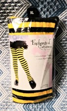 Enchanted Costumes Childrens Black Yellow Tights Size XL NEW Halloween