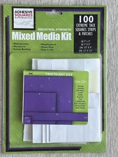 Adhesive Squares Mixed Media Kit 100 Extreme Tack Pieces - NEW