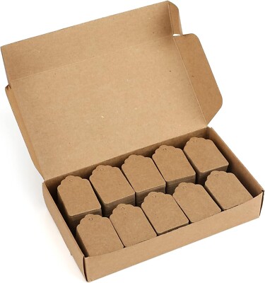 1000Pcs Price Tags, Brown Clothing Tags for Retail, Small Kraft Blank Tags Brown