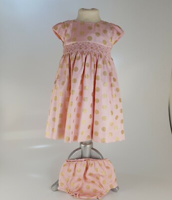 QE MY LONDON MÄDCHEN KENSINGTON BABY KLEINKINDER KLEID + PASSENDES HÖSCHEN - NEU 