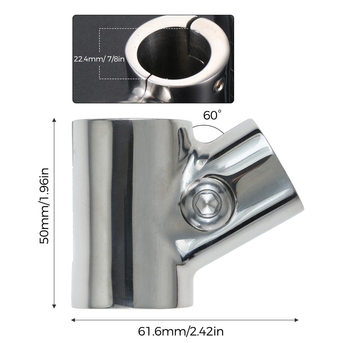 Customized Marine Hardware 316 Stainless Steel Products Tee Rail Connector Split Customized Marine Hardware 316 Stainless Steel Products Tee Rail Connector Split