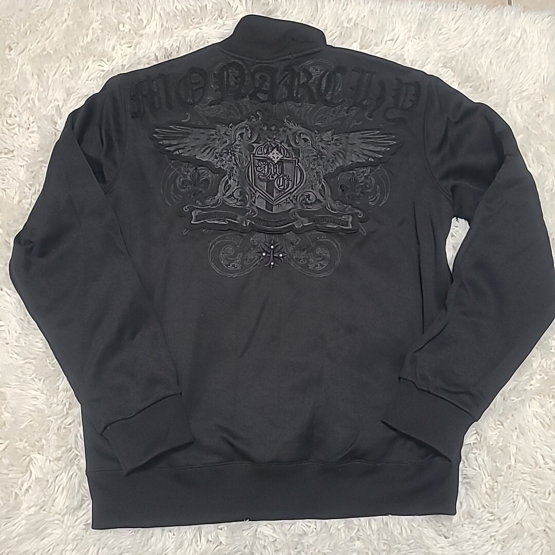 00s y2k Monarchy ナイロンライダース 刺繍 ジップアップ M VTG Y2K Monarchy Affliction Style Zip Jacket Sweater Only The