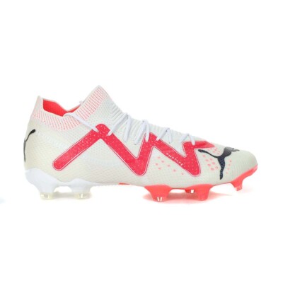 PUMA Women's Future Ultimate White/Black/Fire Orchid Firm Ground