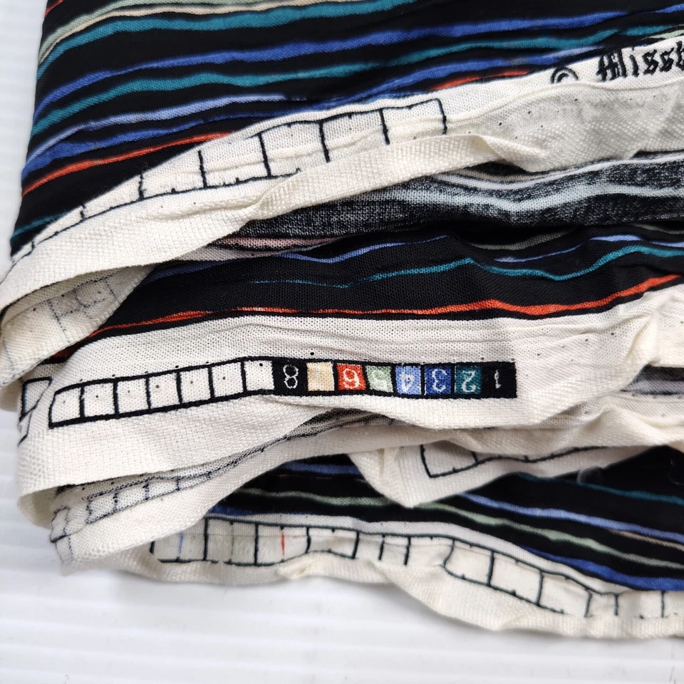 Vintage 90s Missbrenner Rayon Fabric 55x2yd Black Rainbow Wavy Stripes - Image 4 of 4